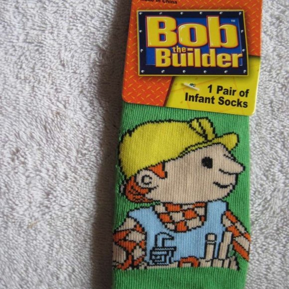 Bob The Builder 1 Pair 6 - 12 - 18 Months Baby Infant Socks Tools Construction - Picture 4 of 16